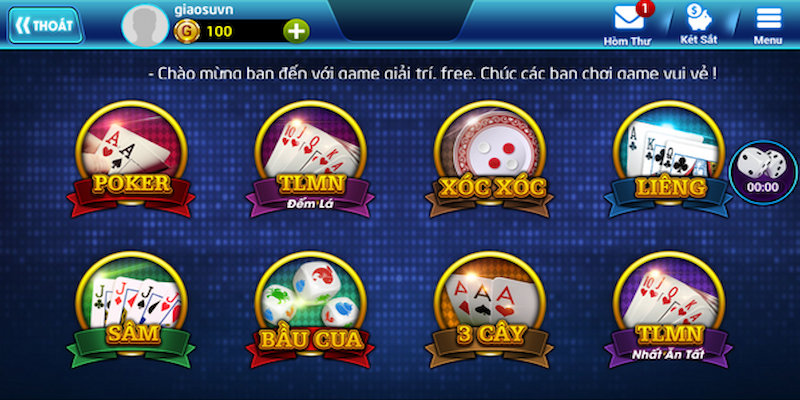 Các game trong thiên đường game bài đổi thưởng Gwin